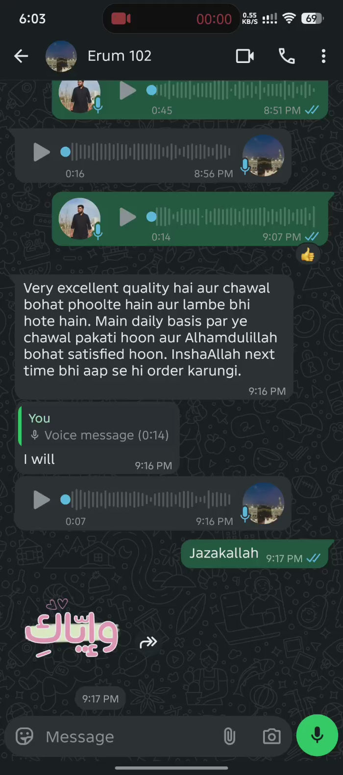 Video review from a customer